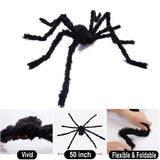 Boxtoday Giant Spider Huge Spider Web Halloween Decoration Props Haunted Indoor Outdoor Spooky Plush Large Araneid Prank Trick Supplies