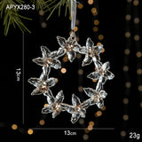 Boxtoday Christmas Tree Acrylic Toy Pendant Elk Bells Transparent Snowflake Pendants With Sequins Home Xmas Party Decor Accessories Props