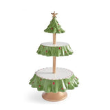 Boxtoday Snack Rack Christmas Tree Dessert Candy Plate Snack Tray Double Layer Cake Stand Fruit Holder Cupcake Rack Bowl Xmas Decoration