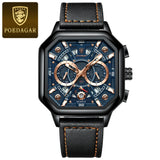 Boxtoday Luxury Chronograph Square Man Watch Waterproof Luminous Date Men Watch Sports Leather Men's Watches Quartz Reloj Hombre