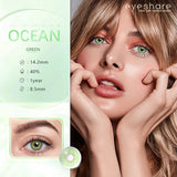 Boxtoday Natural Colored Contact Lenses 1Pair Ocean Blue Lenses Beautiful Pupil Yearly Makeup Lens Brown Eyes Contacts Lenses