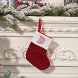 Boxtoday Christmas Stockings Decorations Knitted Socks with Letter Knit Stocking, Alphabet Pendant Gift Bag Xmas Stockings Personalized