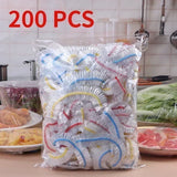 Boxtoday 50/100/200pcs Saran Wrap Colorful Disposable Food Cover Food Grade Fresh-keeping Plastic Bag Kitchen Refrigerator Accessories