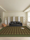 Boxtoday Minimalist Green Plaid Rug Artistic Luxury Decoration Living Room Carpets Retro Easy Clean Bedroom Carpet Washable Non-Slip Rugs