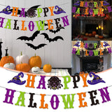 Boxtoday  Halloween Decoration Party Supplies Paper Pull Flag Bar Halloween Bar Shopping Mall Window Kids Child Favors Creative gift