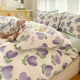 Boxtoday Fresh Botanical Floral Bedding Set for Kids and Adults, Leaves, Flower Duvet Cover, Pillowcases, Soft Washed Cotton, Home Textil