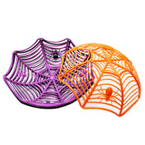 Boxtoday Halloween Candy Basket Black Orange Spider Web Bowl Biscuit Packaging Basket Fruit Plate Trick or Treat Decoration Halloween