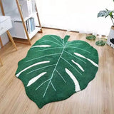 Boxtoday 4060cm Polyester Carpet Luxurious Microfiber Green Area Rugs for Bathroom Room Non-slip Soft Bath Mats with Leaf for Home