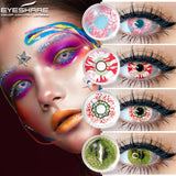 Boxtoday Color Contact Lenses For Eyes 1Pair Anime Cosplay Colored Lenses Blue Red Halloween Lenses Contact Lens Beauty Makeup