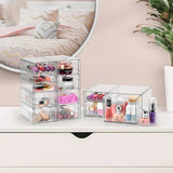 Boxtoday Makeup Organizer With 18 Drawers, Acrylic Drawer Organizer for Makeup, Office Organization and Storage, Art Supplies, Jewelry