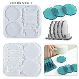 Boxtoday Coaster Silicone Mold Set DIY Crystal Epoxy Resin Mold Storage Kitchen Anti-Scald Heat Insulation Pad Home Desktop Decoration