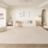 Boxtoday Cream Artistic Striped Carpet Luxury Beige Knot Rugs Line Decoration Living Room Carpets Comfortable Easy Clean Sofa Bedroom Rug