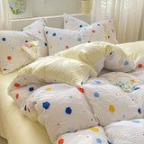 Boxtoday Ins Floral Bedding Set Yellow Flower Duvet Cover No Filler Pillowcase Flat Sheet Kids Adult Single Double Size Bedspread