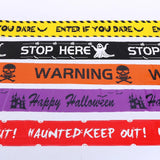 Boxtoday NEW 1PC Halloween Props Window Prop Warning line Plastic Skull Head Warning Tape Signs Halloween Decoration Witch Balloons lot