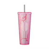 Boxtoday Straw Cup with Lid Shining Rhinestone Gift  Reusable Patterned Creative Mug Water Bottle Premium Large Capacity Leak Proof With