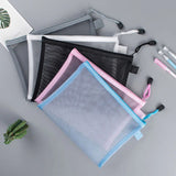 Boxtoday Nylon Mesh File Bag A4 A5 A6 Transparent Zipper Test Paper Information Bag Office Student Pen Bag Subject Bag Puzzle Storage Bag