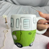 Boxtoday Bus Cup Beast Pie Cups Small Animal Mug Handmade Household Ceramic Mug Cute Cartoon Cow Creative Festival Gift 400ml