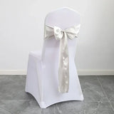 Boxtoday 10/50pcs Satin Chair Bow Sashes Wholesale Wedding Chair Knot Ribbon Ties For Party Event Hotel Banquet Supplies Home Decorations