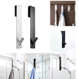 Boxtoday Stainless Steel Over Glass Door Shower Door Back Shower Towel Rack S-Shape Bathroom Bathrobe Hanger Holder Hooks