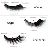 Boxtoday 7 Pairs Fluffy False Eyealshes, Fox Cat Eye Lashes Winged False Eyelashes With Eyeliner Effect Natural Look, 6D Silk Lashes