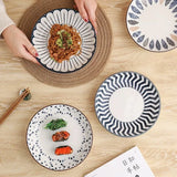 Boxtoday Japanese Style 8-inch Ceramic Dining Plate, Home High-end Kitchen Accessories, Tableware and Plates, Japanese Kitchen Deep Plate