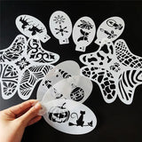 Boxtoday Stencils for Body Painting Face Art Halloween Birthday Party DIY Makeup Stamps Temporary Tattoos Reusable Stencils Plastics