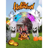 Boxtoday Halloween Inflatables,10FT Halloween Inflatable Colorful Pumpkin Ghost Decorations with Build-in LEDs, Halloween Inflatables