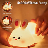 Boxtoday LED Cute Rabbit Silicone Lamp USB Rechargeable Timing Bedside Decor Light 3 Level Dimmable Breastfeeding Nursery Night Light