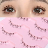 Boxtoday 5 Pairs Lower Eyelashes Pack Natural Manga Under Eye Lashes Soft Lower Eyelashes Handmade Clear Band Bottom Lashes Makeup Tools