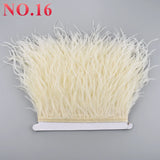 Boxtoday 10Meters Ostrich Feathers on Tape Ribbon 10-15cm 4-6" Fringe Clothes Sewing Trimmings White Trim Dress Skirt Wedding Accessories