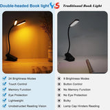 Boxtoday 14 LED Clip On Book Light 3 Colors 8 Brightness Usb Rechargeable Night Light Portable Reading Light Book Lamp Mini Desk Lamp