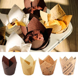 Boxtoday 50pcs Tulip Muffin Cupcake Paper Cups Oilproof Cupcakes Liner Baking Muffin Box Cup Cake Decorating Tools Muffin Wrap Cases