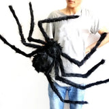 Boxtoday 30cm/50cm/75cm/90cm/125cm/150cm/200cm Halloween Giant Black Plush Spider Decoration Haunted House Prop Indoor Outdoor Decor