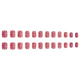 Boxtoday 24PCS Short Coffin False Nails Halloween Horror Blood Colon Design Fake Nail Patch for Girl Women Wearable Press on Nails