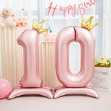 Boxtoday 42inch Crown Decor Pink Aluminum Foil Digital Balloon Number Balloon For Birthday Party Decoration Supplies Girls Birthday Favor