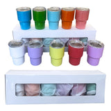 Boxtoday 6Pcs/SET Mini 3oz Sublimation Blanks Stainless Steel Tumbler 6 Colors Liqueur Glass Wine Tumbler Children Kids Cup with Straw