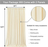 Boxtoday 2pcs 5x8/10ft Wrinkle Free White Satin Backdrop Curtains For Wedding Birthday Parties Photography Background Baby Shower Decor