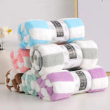 Boxtoday 35x75cm Bath Towel Coral Fleece Microfiber Striped Adult Household Textiles Bathroom Soft Woman Sauna Spa Absorbent Towel