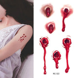 Boxtoday Halloween Horror Wound Stickers Blood Injury Fake Scab Scar Scary Temporary Scar Tattoos Stickers Holiday DIY Party Decorations