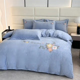 Boxtoday Winter Warm Bedding Set No Comforter Soft Milk Velvet Duvet Cover Flat Sheet Pillowcase Thick Embroidered Queen Size Bedspread