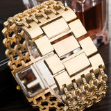 Boxtoday W29 New Watch For Women Fashion Light luxury Square Diamond Quartz Watches Clock Lady's Gold Stainless Steel Bracelet