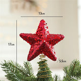 Boxtoday Sprinkled Christmas Tree Decoration Eye-Catching Glittering Pink Tree Decoration Shimmering Top Star for New Year