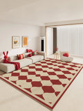 Boxtoday Red Plaid Carpet Lines Artistic Luxurious Bedroom Rugs Large Size Living Room Carpets Comfortable Soft Machine Washable Rug 양탄자