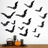 Boxtoday 16pcs Halloween 3D Black Bat Wall Stickers Removable Halloween DIY Wall Decal Halloween Party Decoration Horror Bats Stickers