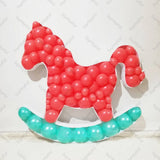 Boxtoday 77cm Wooden Horse Shape Mosaic Balloon Frame DIY Balloons Filling Box Birthday Baby Shower Anniversary Theme Party Decorations