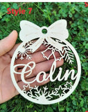 Boxtoday Personalized Different Names , Christmas Snowflake Ball Decorations for Home - Laser Engraved name place card,Christmas decor