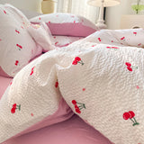 Boxtoday Korean Style Seersucker  Washed cotton Bedding Set  Girls Twin Queen Size Duvet Cover   Bed Linens Kids Fashion