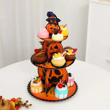 Boxtoday Halloween Cake Stand, Paper Three-Tier Dessert Tray, Halloween Cake Decoration Ornaments