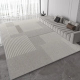 Boxtoday Light Grey Carpet Luxurious Geometric Stripes Living Room Carpets Large Size Decorative Rugs Comfortable Easy Clean Bedroom Rug