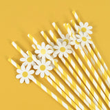 Boxtoday 10/20/30pcs Daisy Flower Paper Straws Disposable Drinking Straw for Daisy Birthday Party Wedding Decoration Supplies Baby Shower